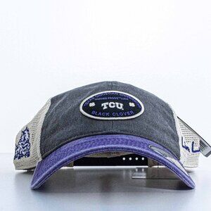 Black Clover TCU Texas Christian University Horned Frogs Mesh Trucker Hat Snap